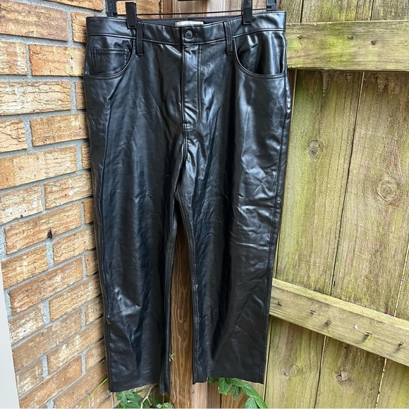 Abercrombie & Fitch Pants - Abercrombie & Fitch Black High-Rise Faux Leather Pants